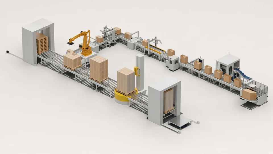 Automatic case handling line