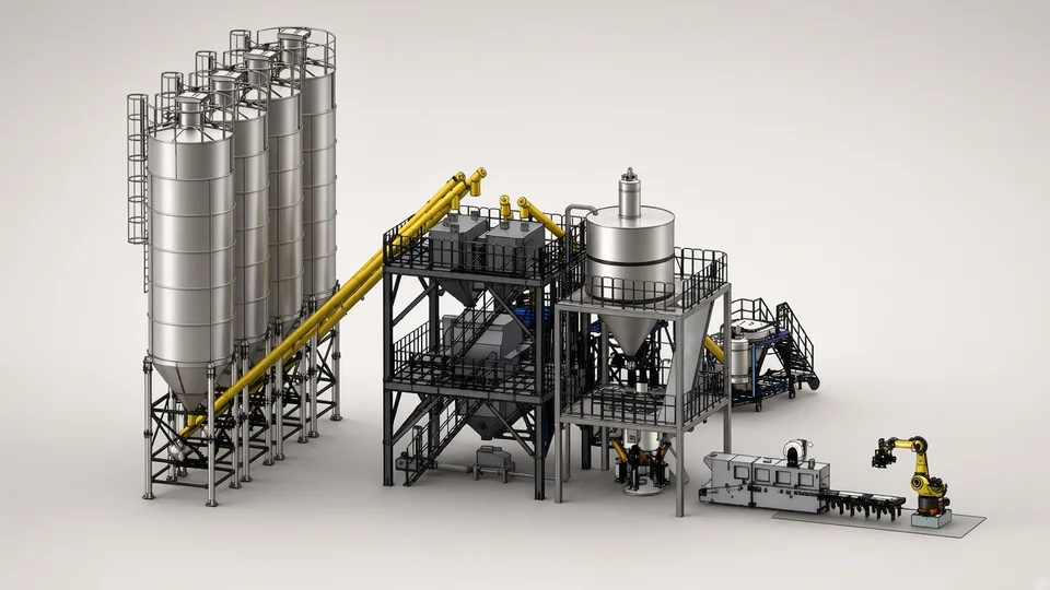 Dry mortar production line