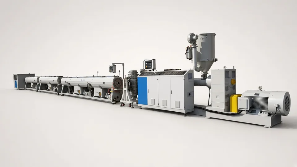 Plastic pipe extrusion line