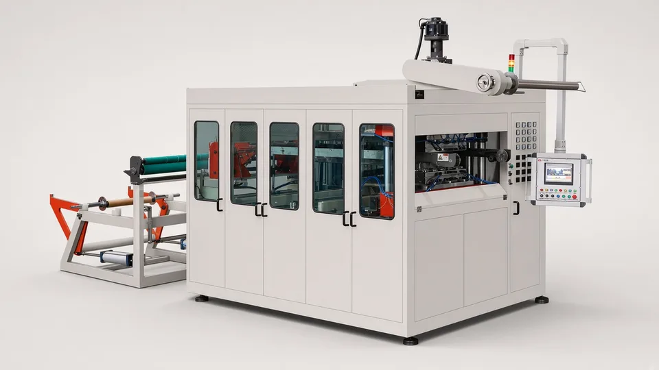 Plastic thermoforming machine